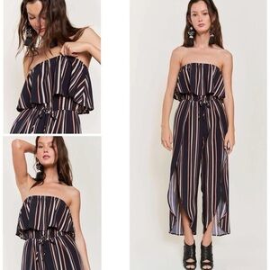 Striped Strapless Jumpsuit
